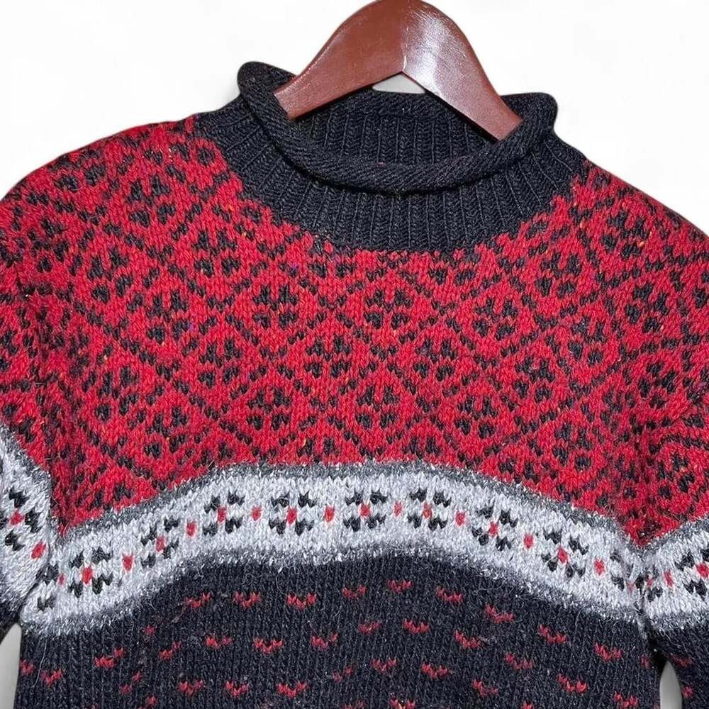 St. John's Bay Fair Isle Mock Neck Sweater Petite Large